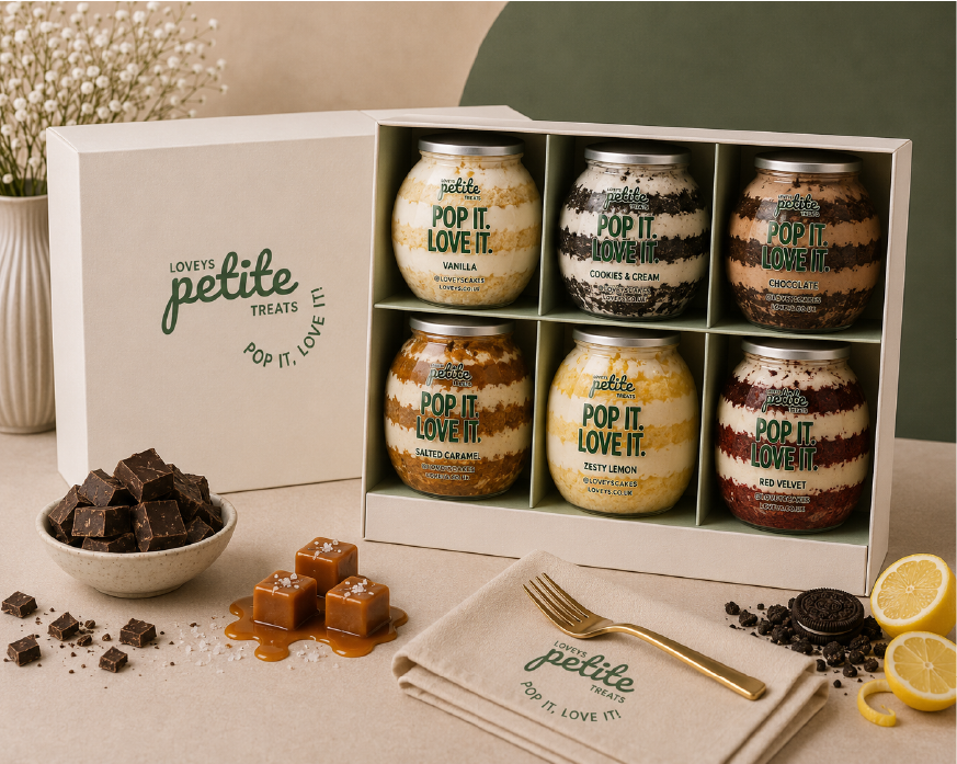 Loveys Petite Treats – Cake in a Can | Box of 6 Mini Cans